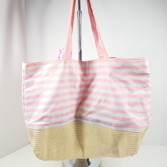 Victoria Secret Striped Beach Bag Tote - Picture 3 of 9